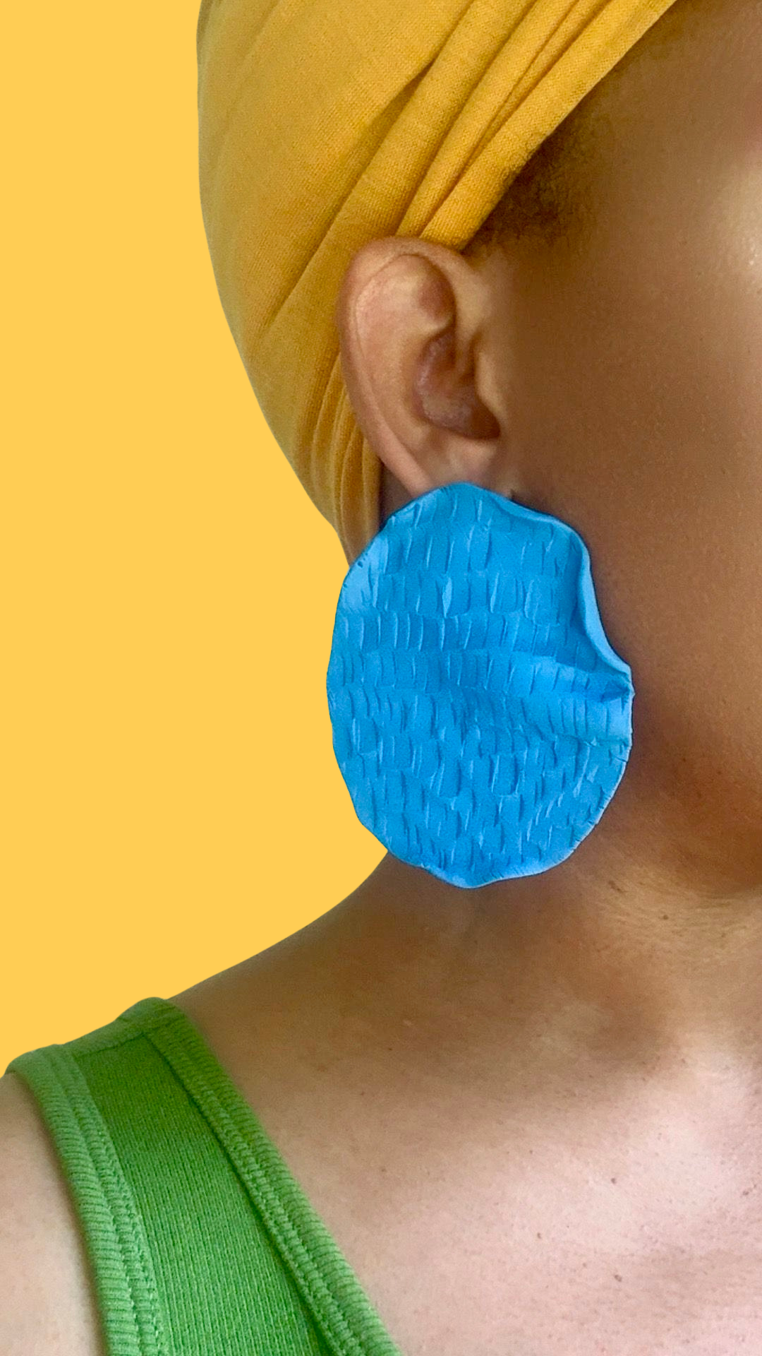 Blue Shell Statement Earrings
