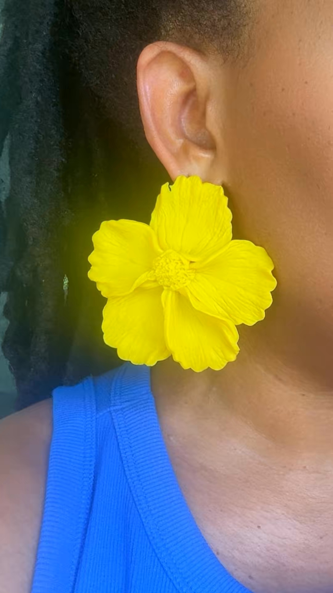 Lady Bloom Statement Earrings (Yellow)