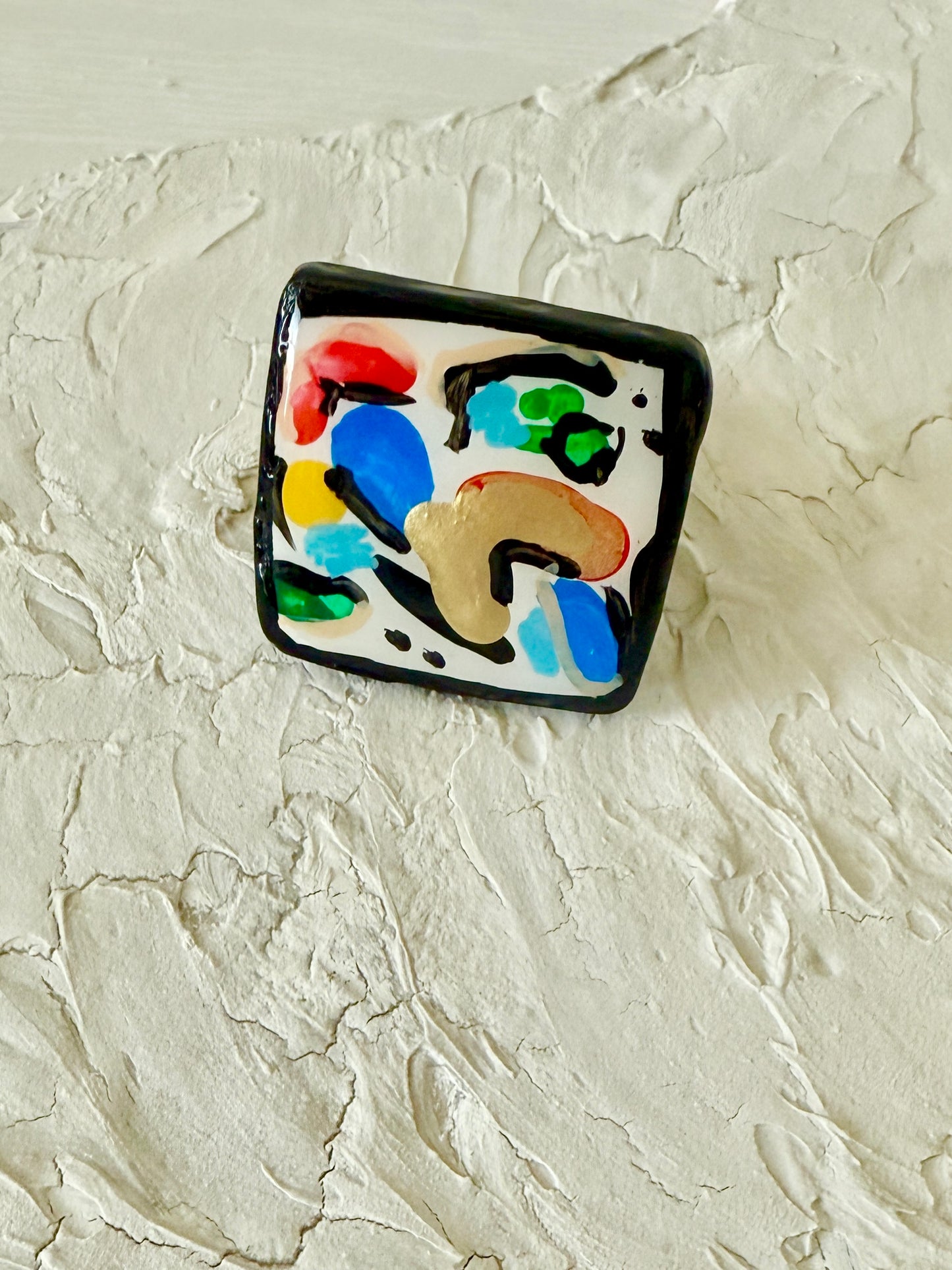 Art Ring (Black Square Outline)