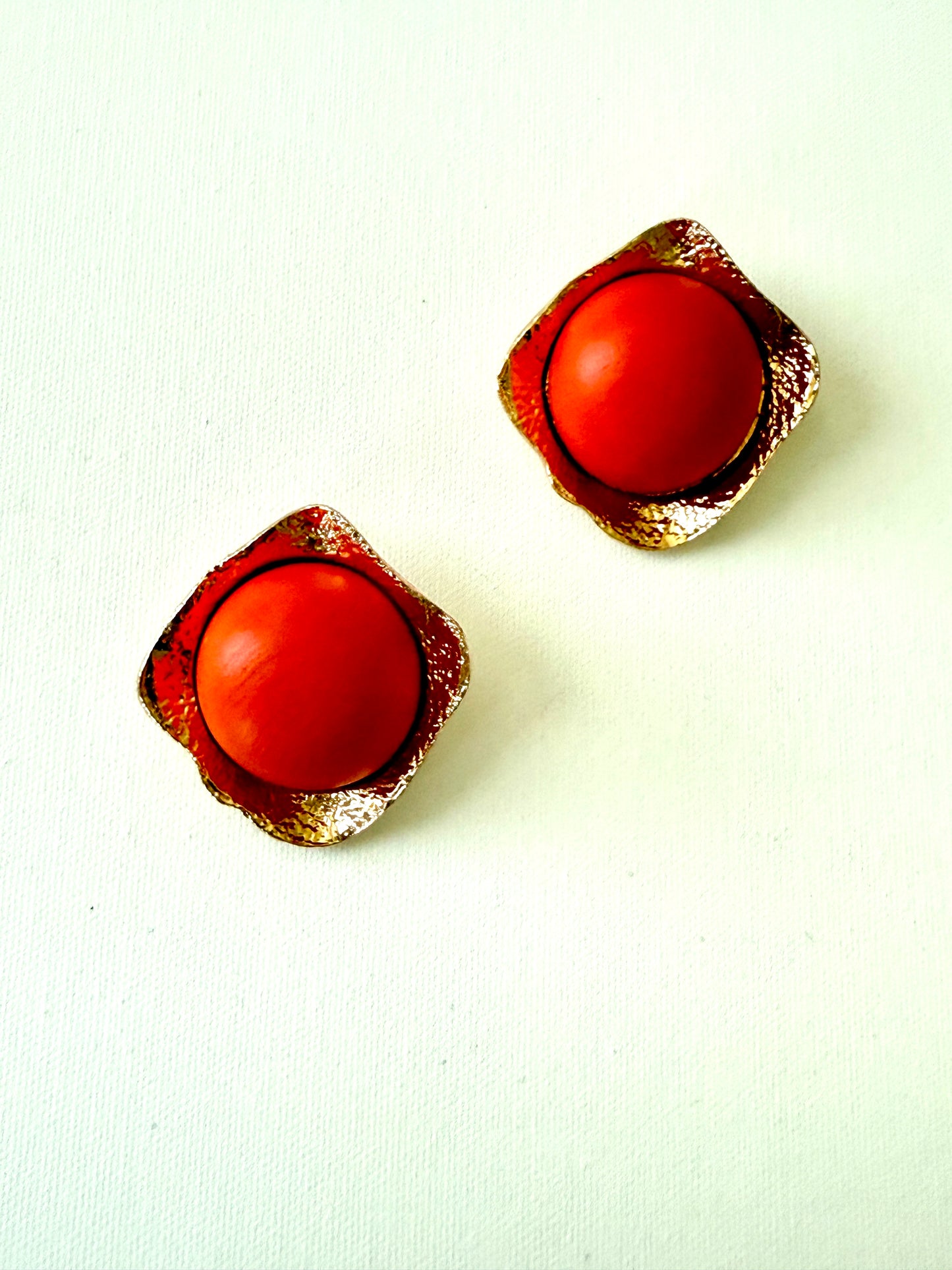Bubble Stud Earrings (Orange)