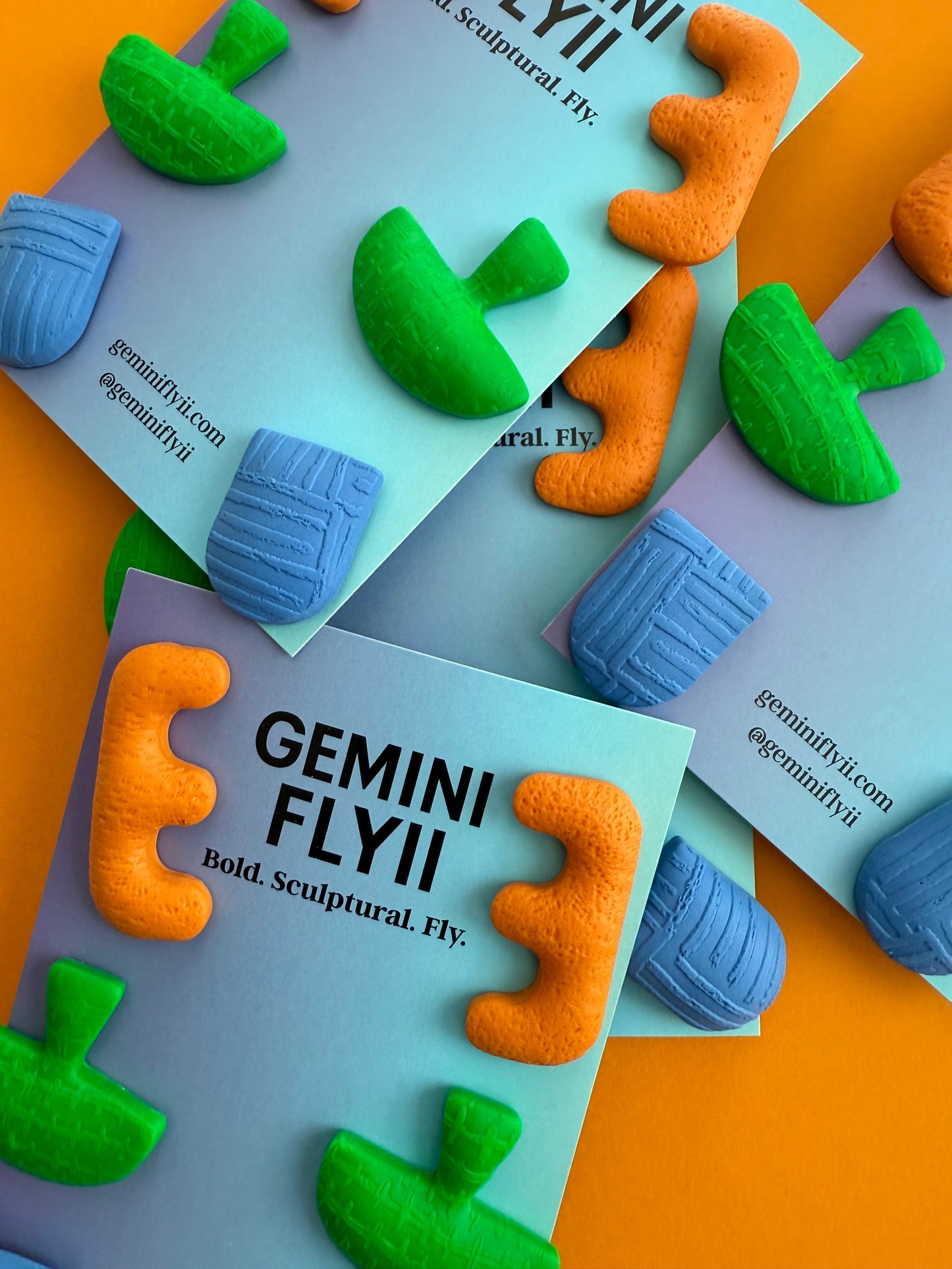 Bold Trio Stud Pack — Orange, Green & Blue