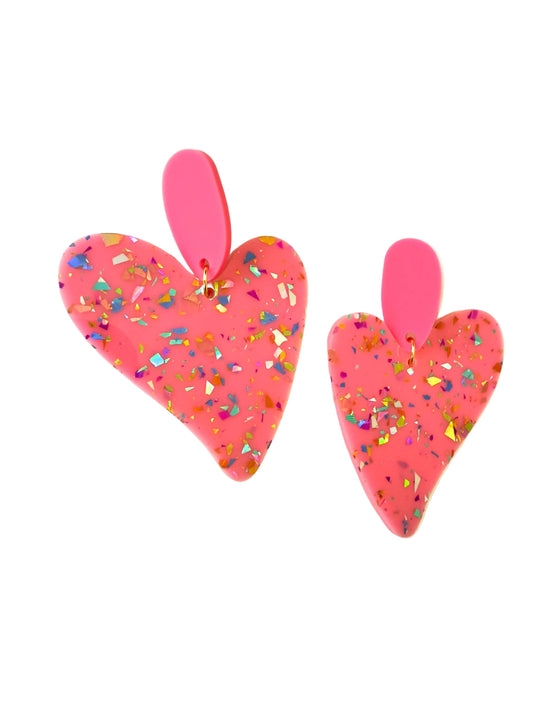Pinky Heart Earrings