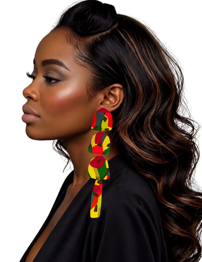 Color Field Cascade Statement Earrings