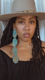 Turquoise Blaze Statement Earrings