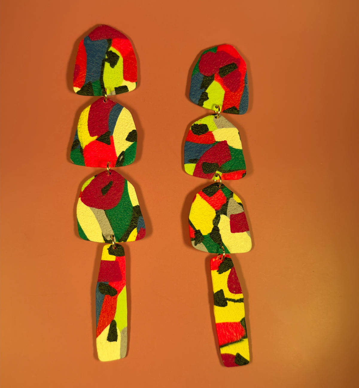 Color Field Cascade Statement Earrings