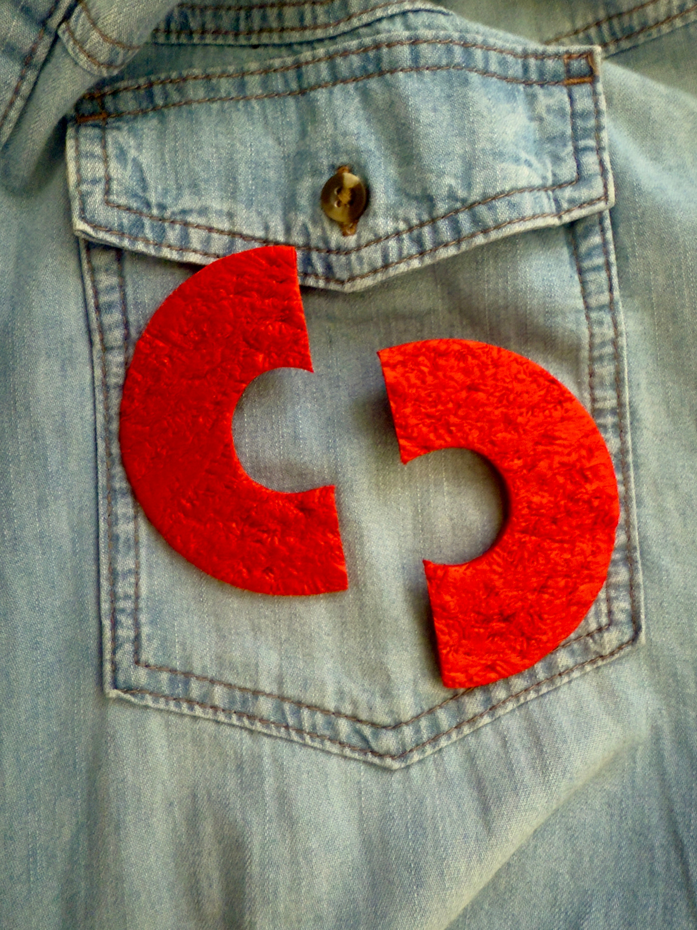 Red Hooked Hooped Statement Earrings