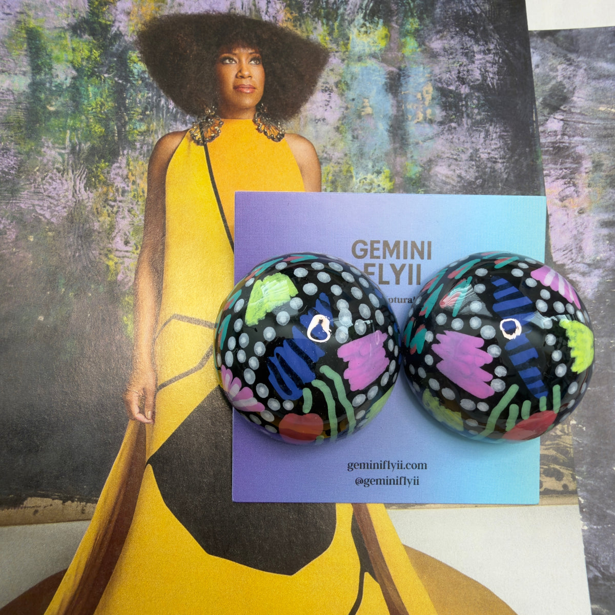 Midnight Garden Dome Earrings | Lightweight Statement Earrings