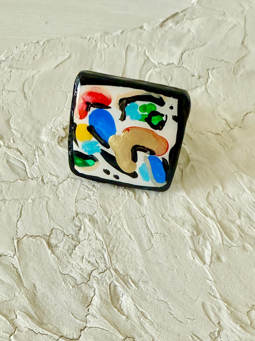 Art Ring (Black Square Outline)