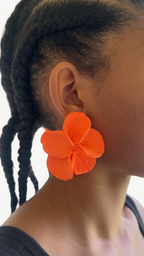 Lady Bloom Statement Earrings (Orange)