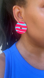 Striped O Statement Earrings