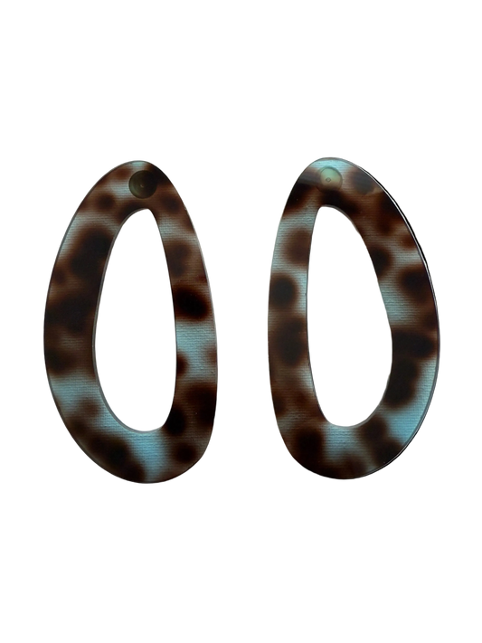 Rita Earrings (blue tortoise)