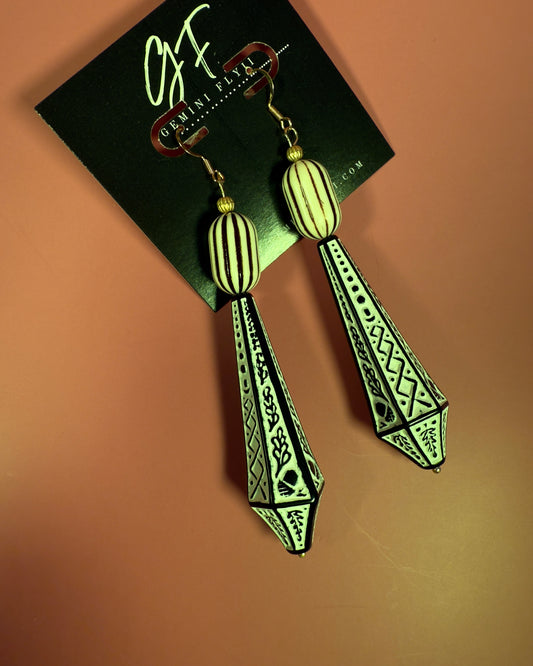 Bone Deep Carved Drop Earrings