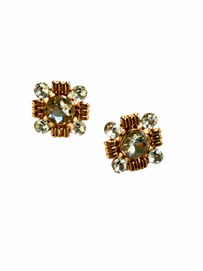 Cross Sparkle and Gold Stud Earrings