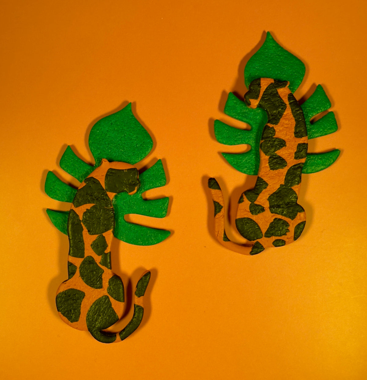 Jungle Cat Sculptural Earrings