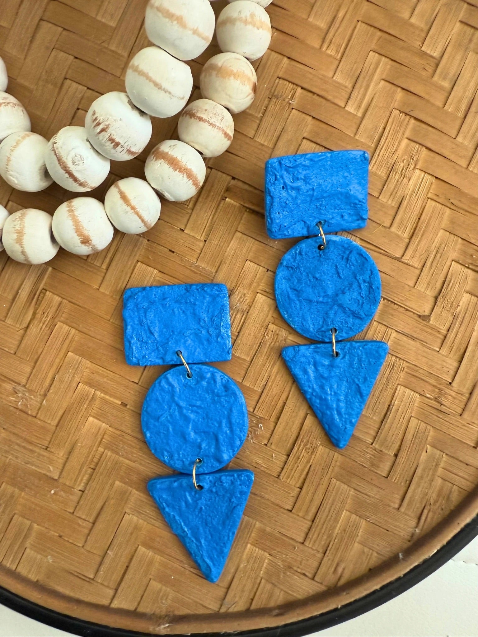 Blue Stucco Earrings