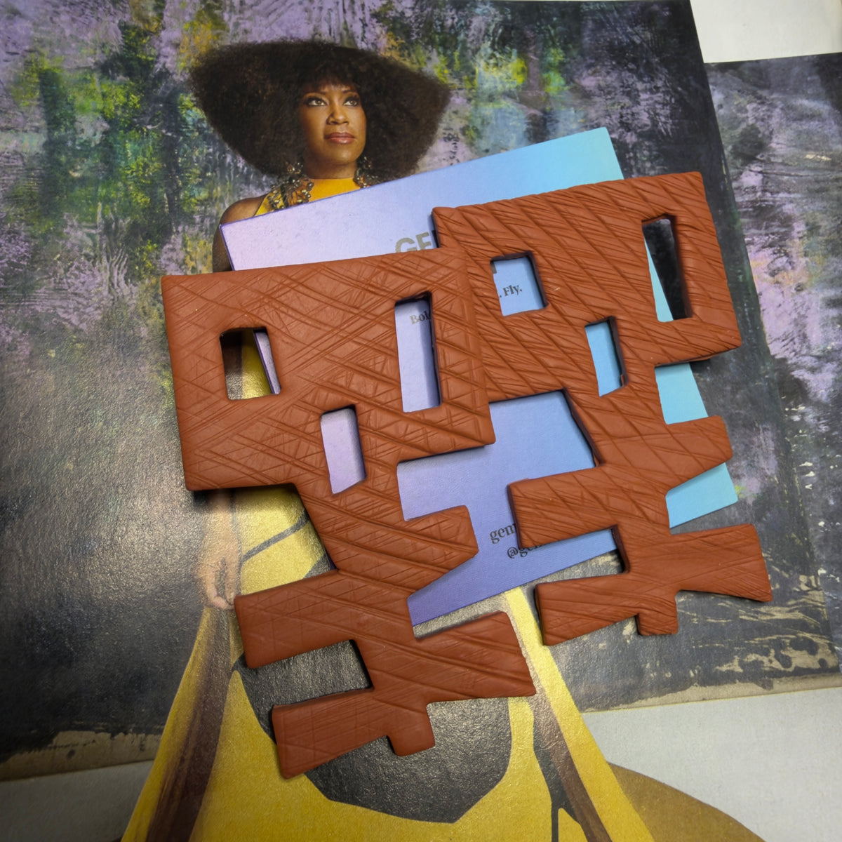 Wizzy Terracotta Statement Earrings | Hand-Sculpted Geometric Clay