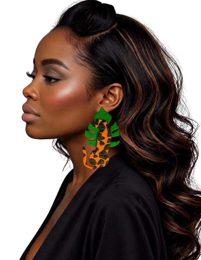 Jungle Cat Sculptural Earrings