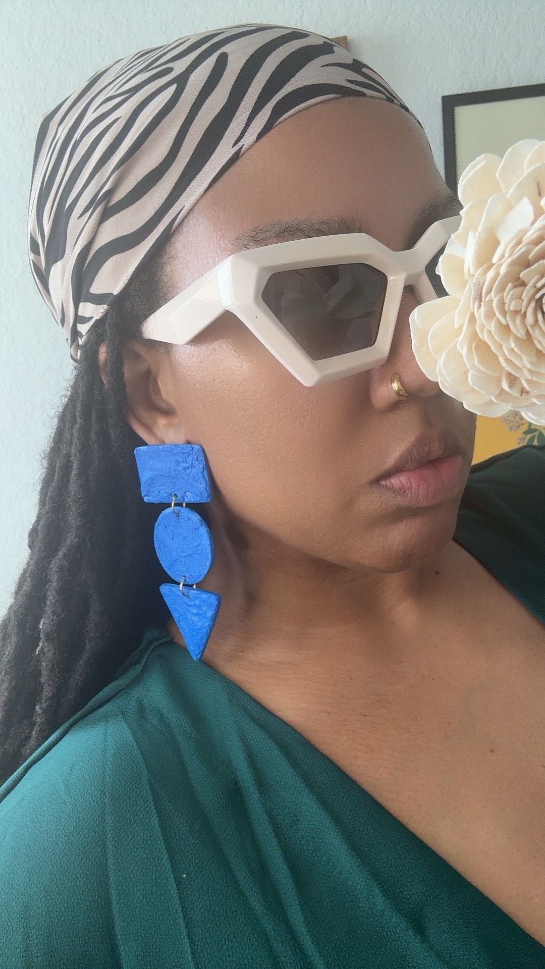Blue Stucco Earrings