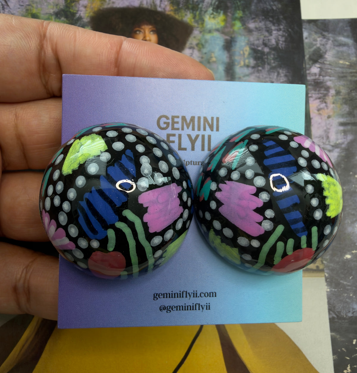 Midnight Garden Dome Earrings | Lightweight Statement Earrings