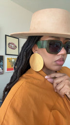 Golden Sun Disc Earrings