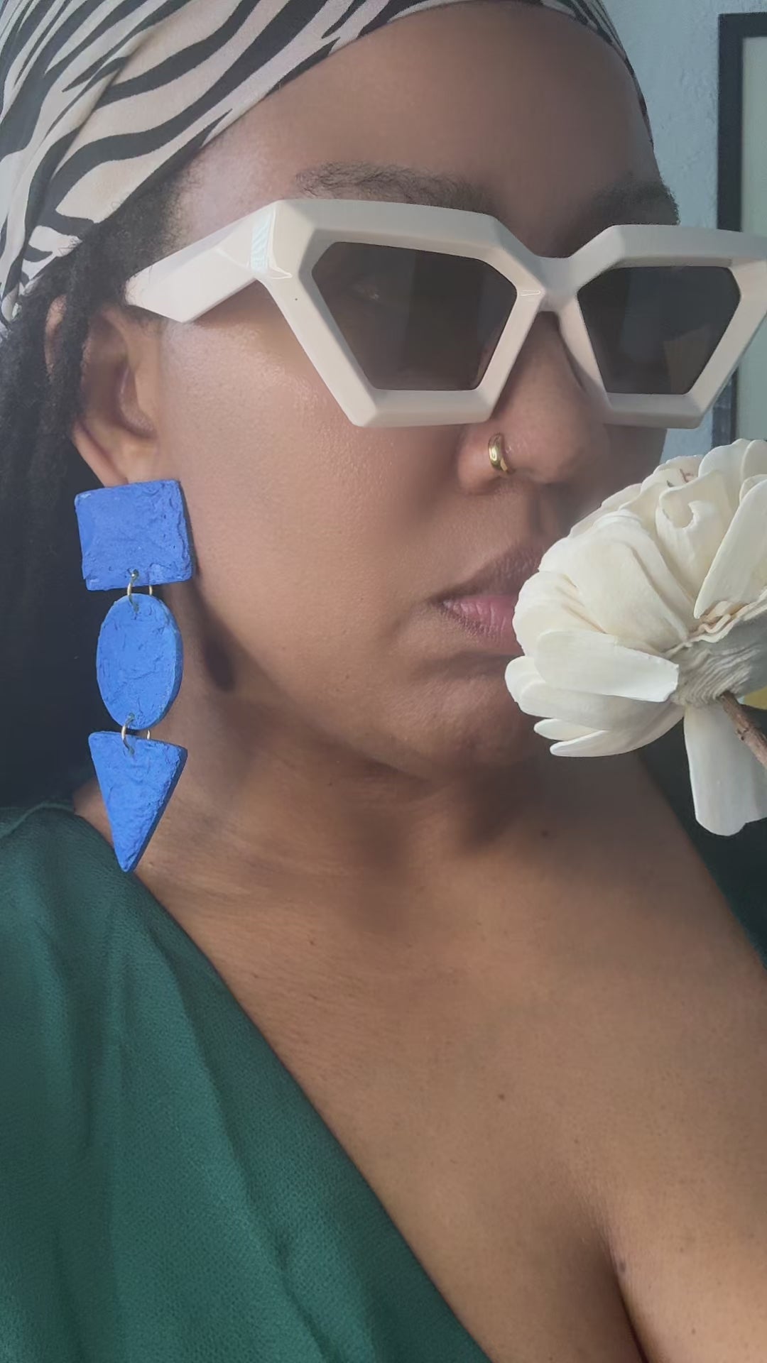 Blue Stucco Earrings