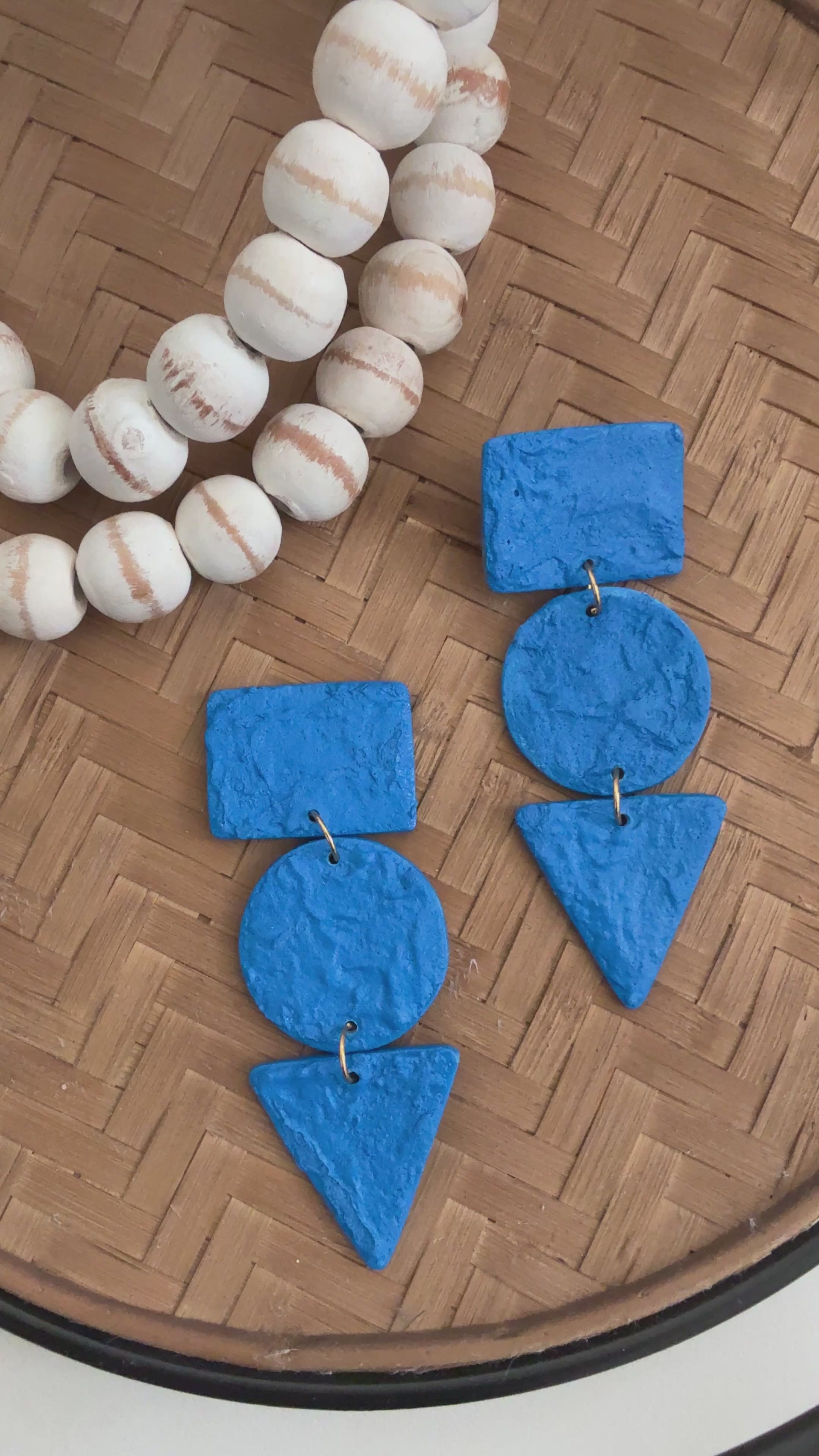 Blue Stucco Earrings