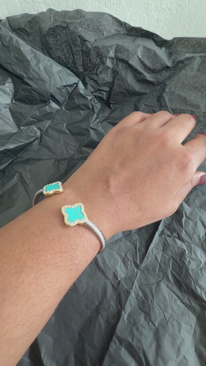 Clover End Bracelet (Blue)