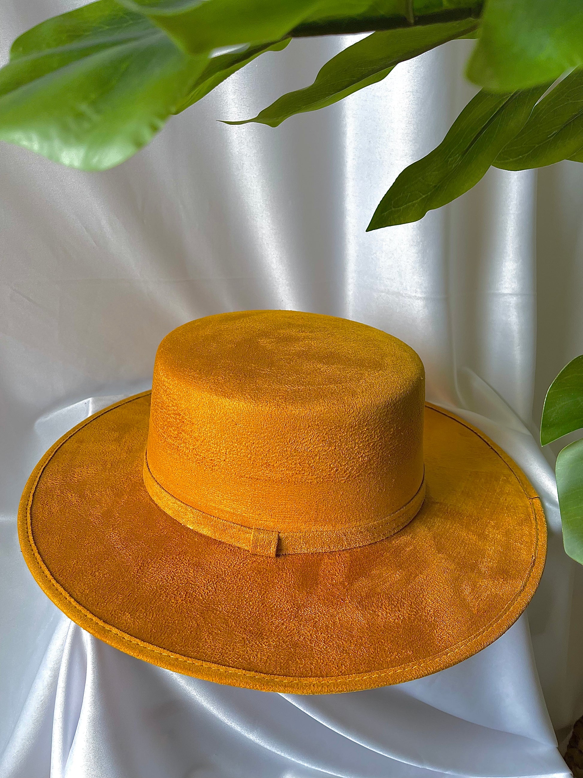 Flat Top Fedora Hat- Gold - Gemini Flyii